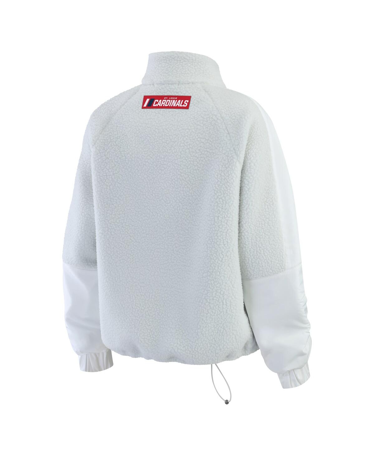 Wear By Erin Andrews Women's Gray Cincinnati Reds Polar Fleece Quarter-zip Jacket In Multi