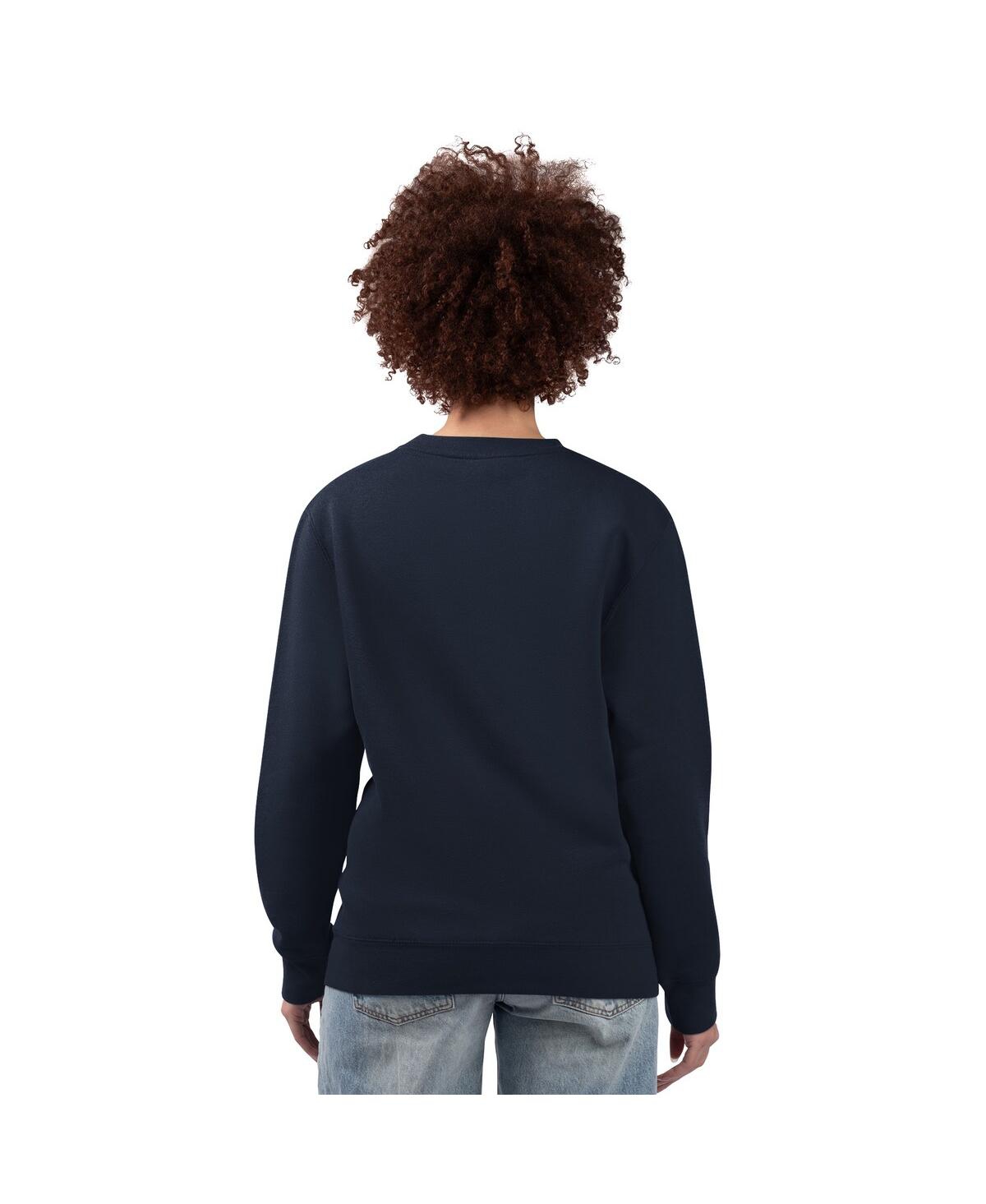 G-iii 4her By Carl Banks Women's Navy Milwaukee Brewers Team Logo Fleece Pullover Sweatshirt In Blue