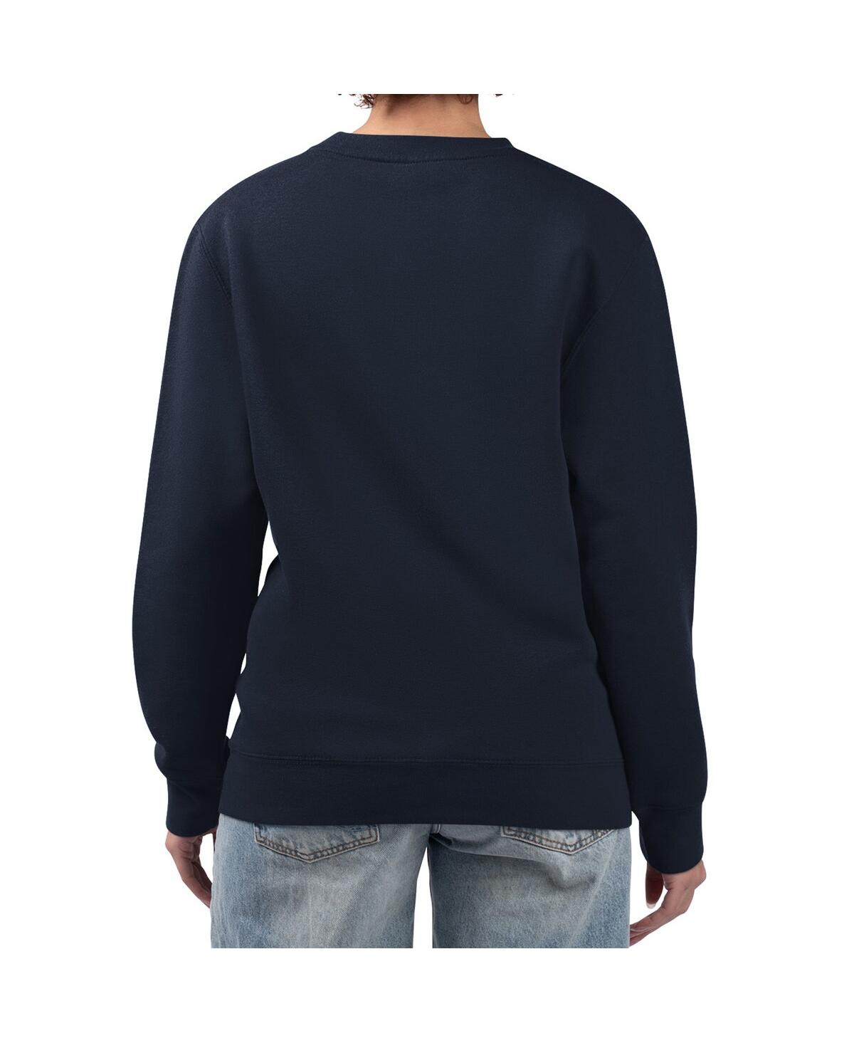 G-iii 4her By Carl Banks Women's Navy Cleveland Guardians Love Team Logo Fleece Pullover Sweatshirt In Blue