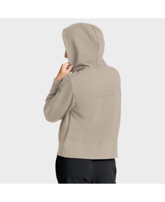 Women's Tan Colorado Avalanche Authentic Pro Road Tri-Blend Quarter-Zip Hoodie