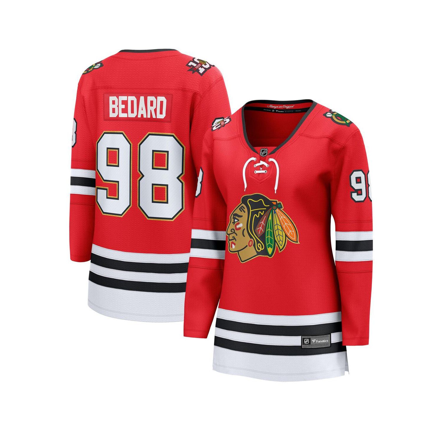 Women's Connor Bedard Red Chicago Blackhawks Centennial Breakaway Player Jersey