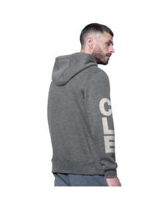 Men's Charcoal Cleveland Browns Handoff Vintage Logo Fleece Hoodie Sweatshirt