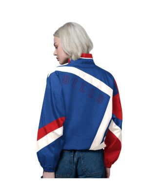 Women's Royal/Red Buffalo Bills Vintage 1st Quarter Full-Zip Windbreaker
