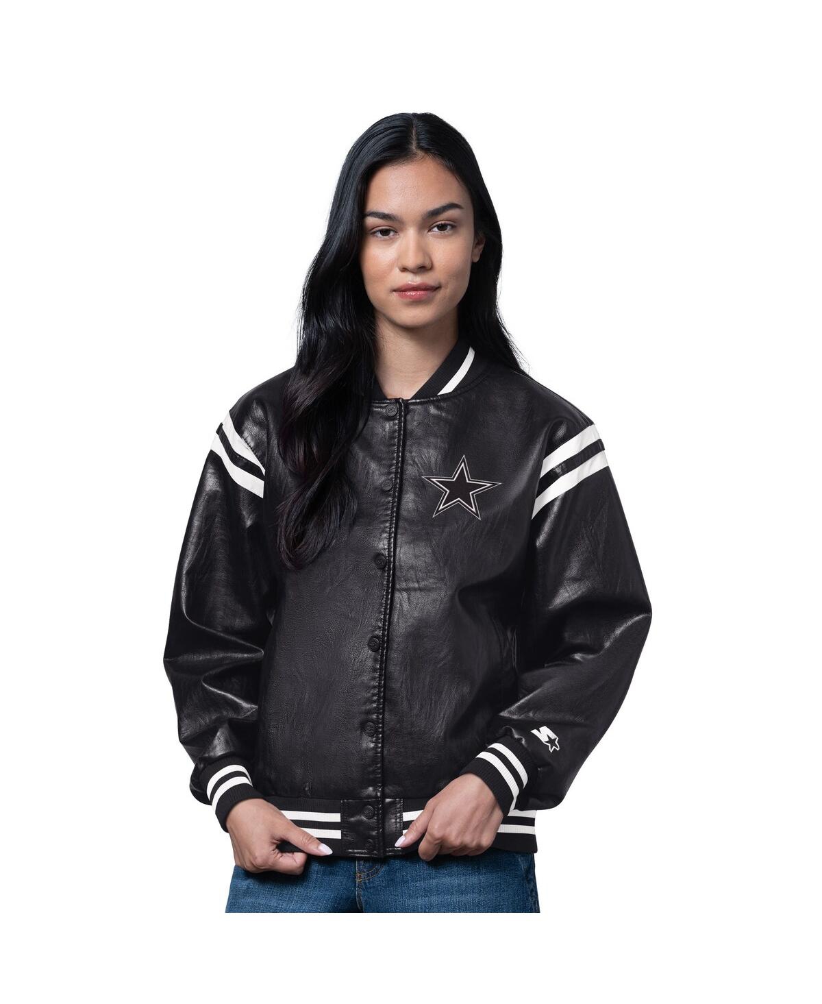 Starter Women's Black Dallas Cowboys High Heat Full-snap Varsity Jacket