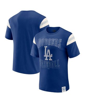 Fanatics - Men's Royal Los Angeles Dodgers Distressed Sleeve Stripe T-Shirt
