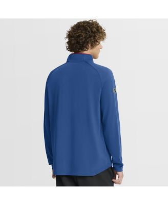 Men's Blue New York Rangers Authentic Pro Rink Training Centennial Raglan Quarter-Zip Pullover Sweatshirt