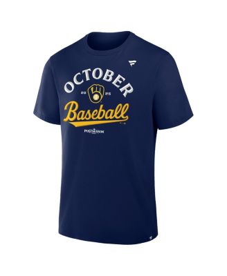 Men's Navy Milwaukee Brewers 2025 MLB Postseason Locker Room T-Shirt