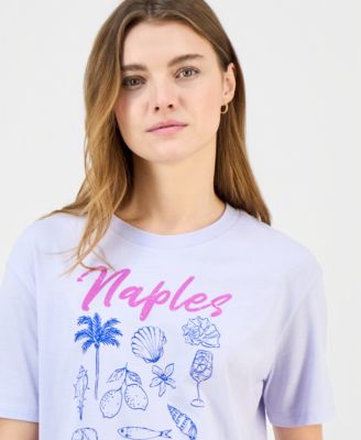 Juniors' Naples Grid Crewneck Tee