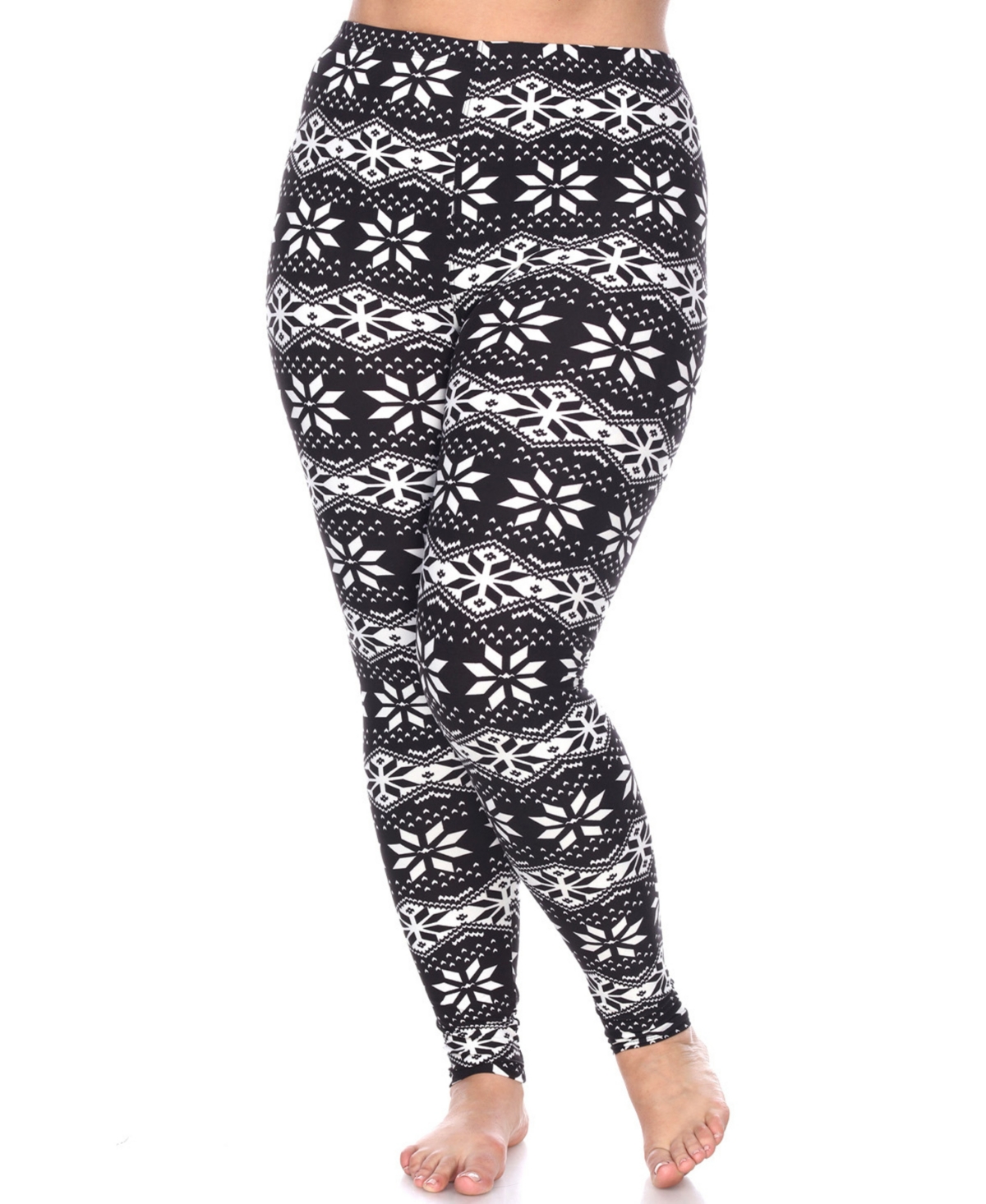 White Mark Plus Size Holiday Legging Pants, 3-pack In Multi