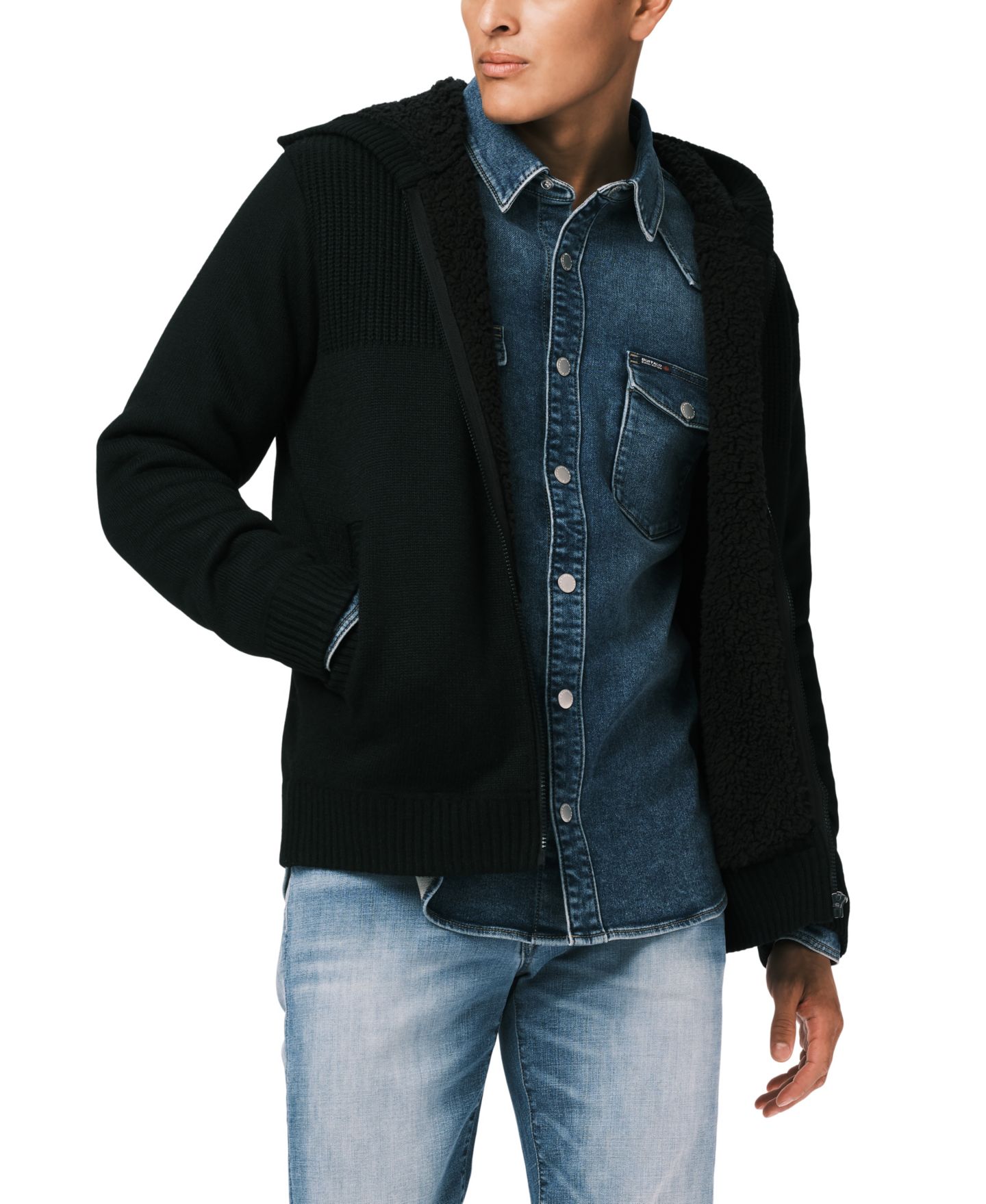 Мужская куртка Buffalo David Bitton Walmick Full-Zip Hooded, цвет: Чёрный — фото 1
