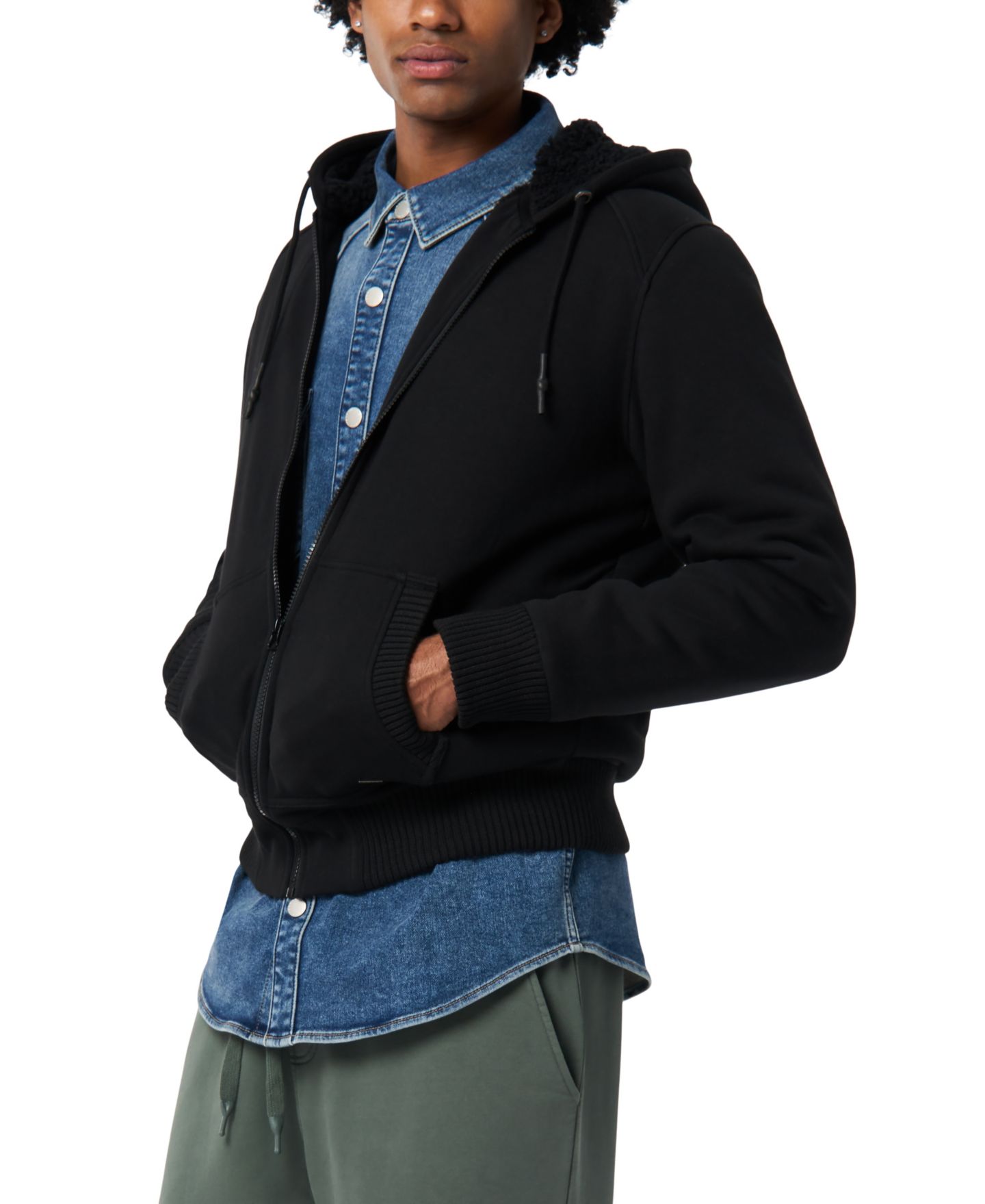 Мужская куртка Buffalo David Bitton Fasox Relaxed Full-Zip Hooded, цвет: Чёрный — фото 3