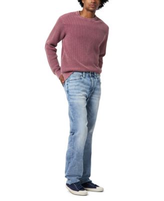 Men's Washy Textured Knit Crewneck Sweater