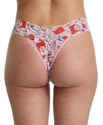 Women's Printed Signature Lace Original Rise Thong Underwear