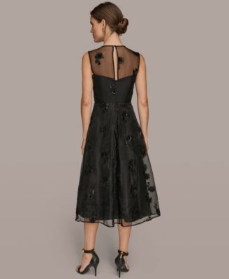 Women's Sleeveless Illusion Cocktail Dress