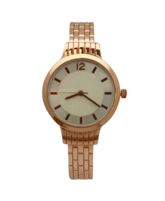 Rose Gold Textured Bangle Watch