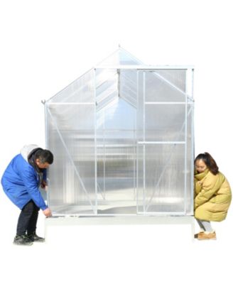 Aluminum Frame Greenhouse with Polycarbonate Panels and Roof Vent