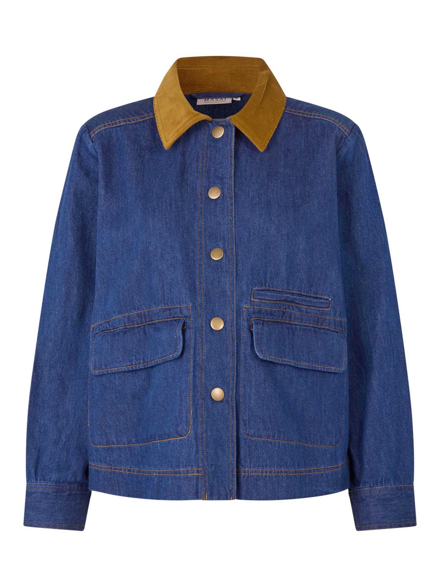 Женская куртка Masai Copenhagen Long Sleeve Velvet Collared Denim Jacket, цвет: Тёмный джинсовый — фото 3