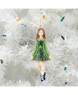 4" Irish Female Girl Dancer St. Patrick's Day Clover Christmas Tree Ornament