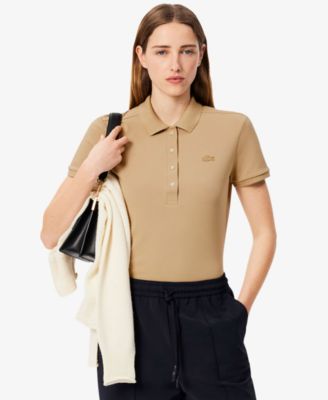 LACOSTE Women's Short Sleeve Slim-Fit Polo Top