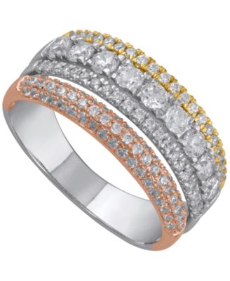 Macy's - Diamond Band Ring (1 ct. t.w.) in 14K White, Yellow and Rose Gold