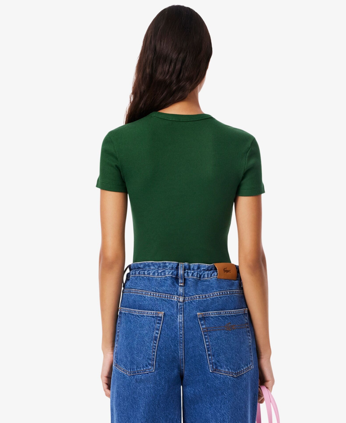 Lacoste Usa Women's Cotton Slim-Fit Crewneck Tee