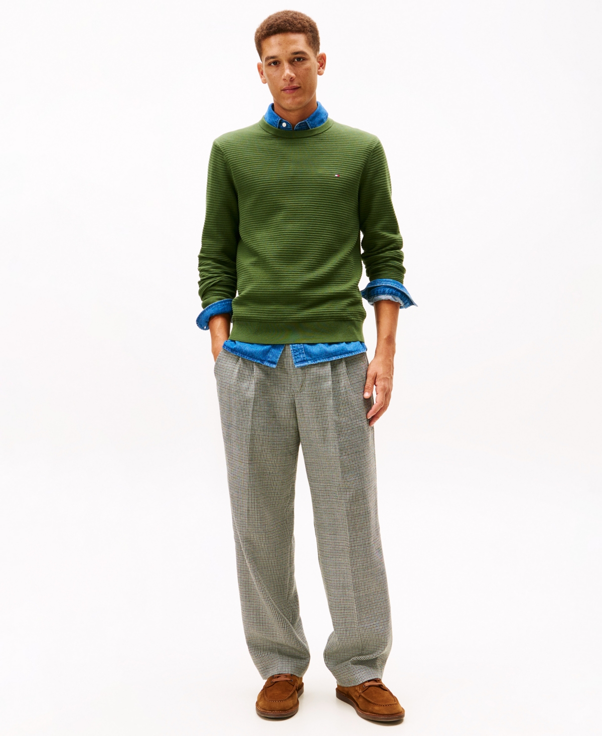 Tommy Hilfiger Men's Crewneck Seasonal Sweater In Green