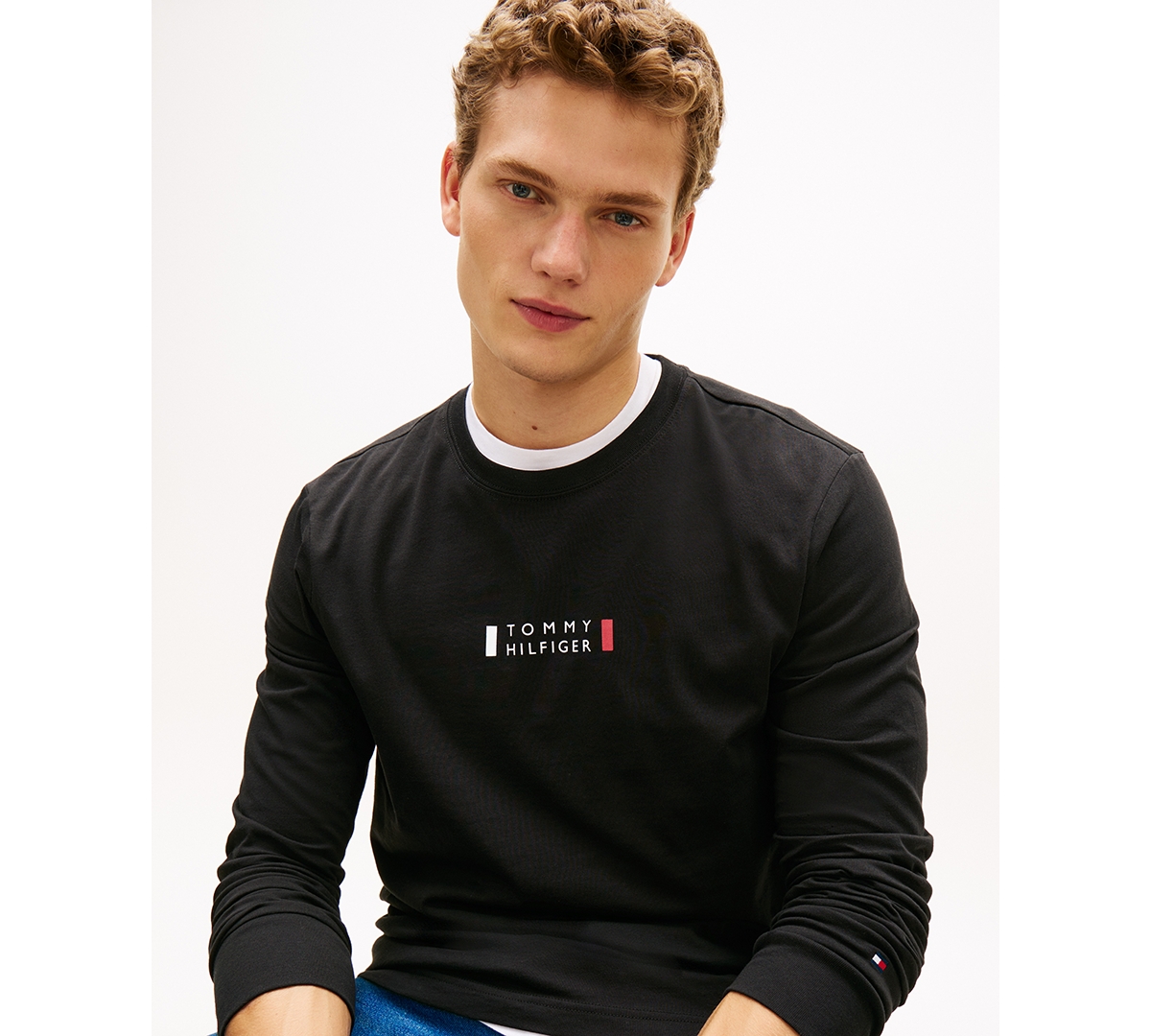 Tommy Hilfiger Men's Brand Love Long Sleeves T-Shirt