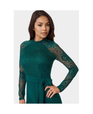 Women's Lace and Bodice Straight Leg Jumpsuit