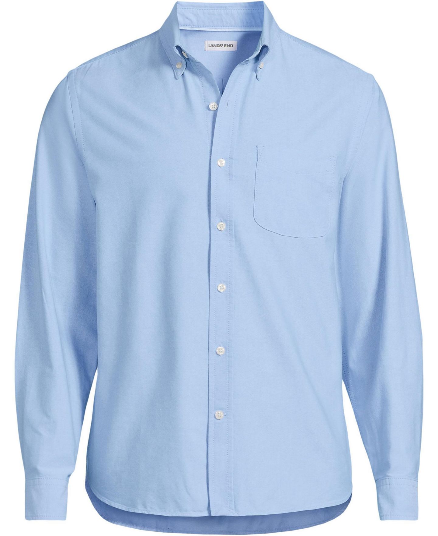 Мужская рубашка Lands' End Long Sleeve Easy Fit Sail Rigger Oxford, цвет: Синий — фото 6