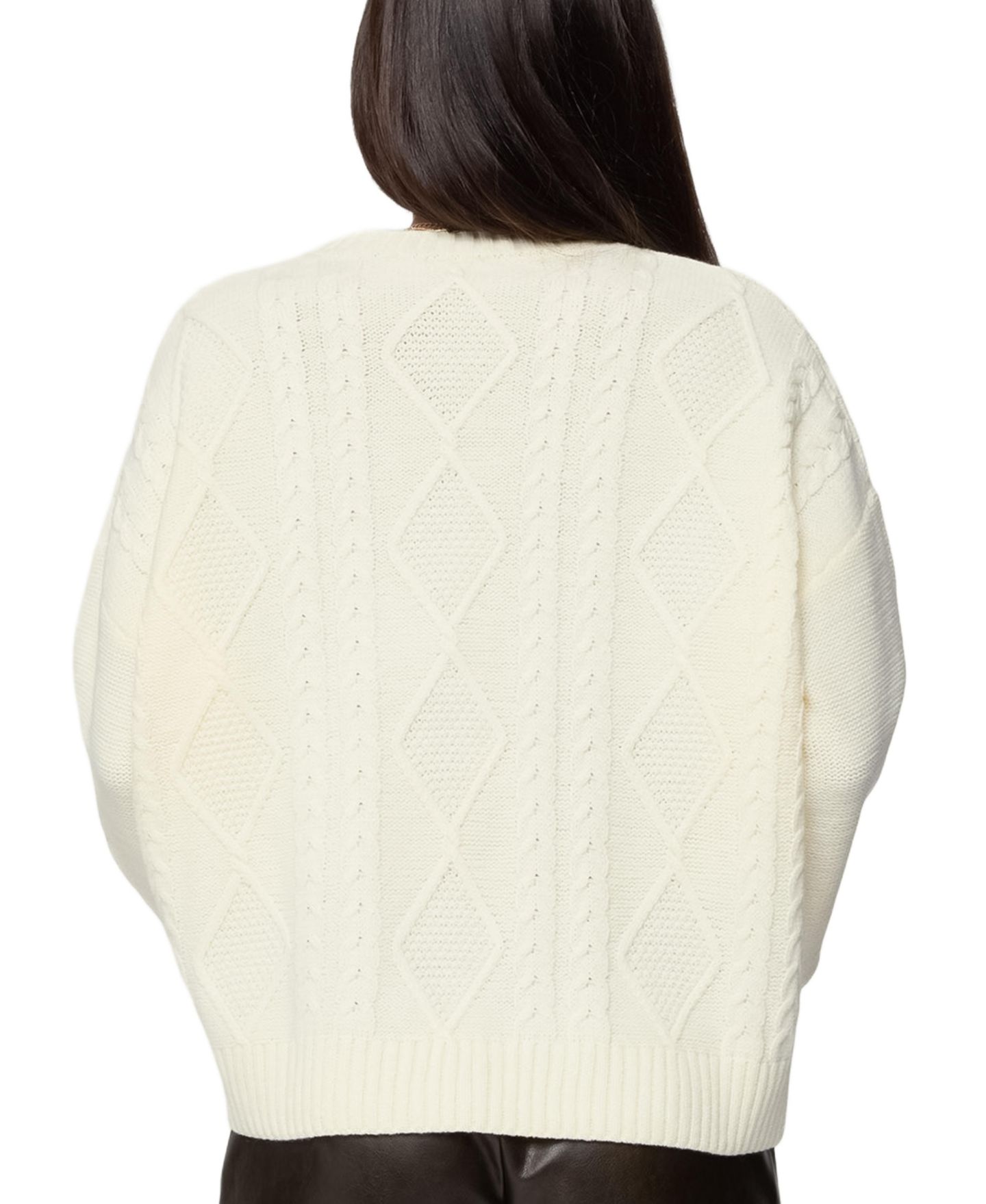 Женский свитер Edikted Braided Cable Knit Oversized, цвет: Кремовый — фото 2