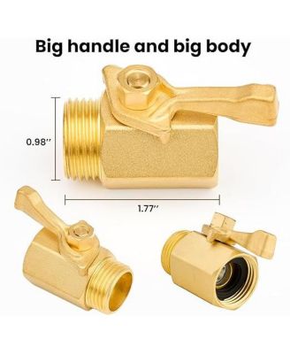 Brass Shut Off Valve Garden Hose Heavy Duty Connector