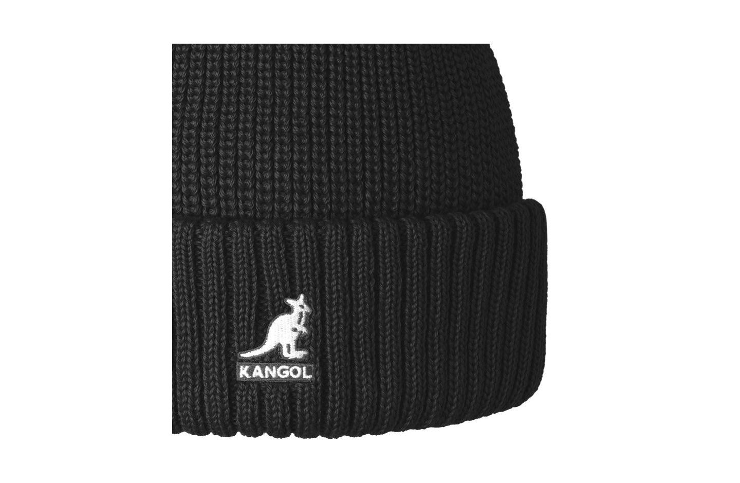 Мужская шапка Kangol Merino Wool Rib Beanie Pull-Ons & Beanies, цвет: Чёрный — фото 3