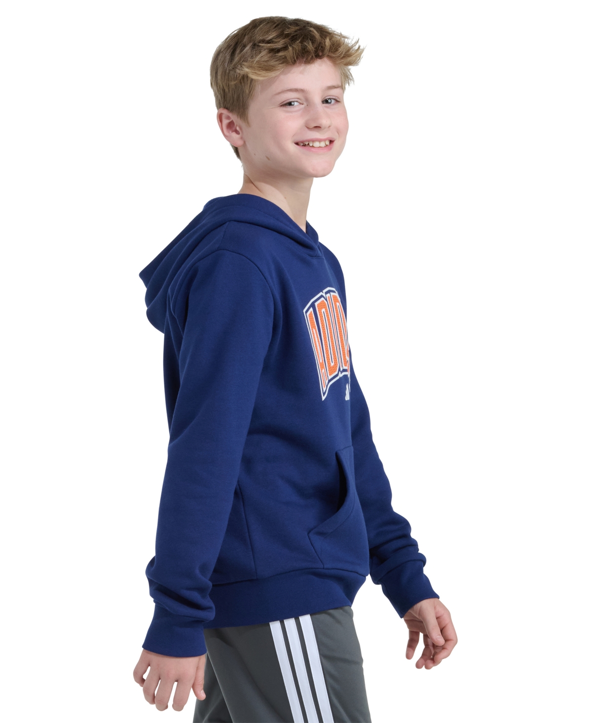 adidas Boys 8-20 Long-Sleeve Hooded Collegiate Sweatshirt