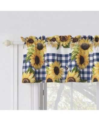 Sunflower Window Valance Gold 84in x 16in + 2in by Barefoot Bungalow