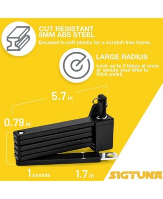 Folding Bike Lock Heavy Duty Bicycle Lock with Mount and Anti Scratch