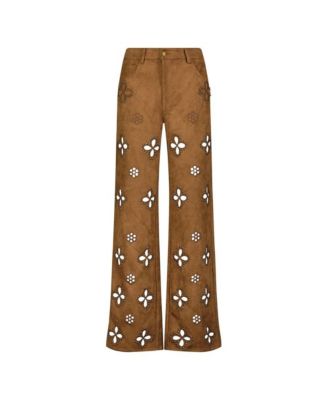 Women's Kaia Suede High Rise Jean - Cognac