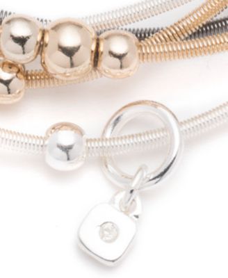 Tri-Tone 5-Pc. Beaded Stretch Bracelet Set