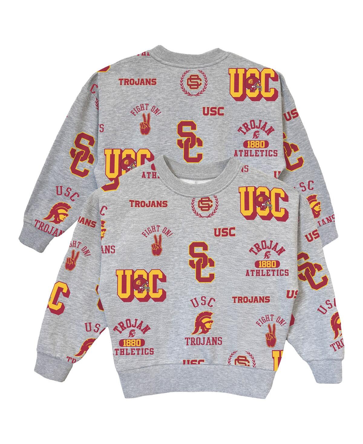Gameday Couture Big Girls Gray Usc Trojans Always On Repeat Pullover Sweatshirt In Gray