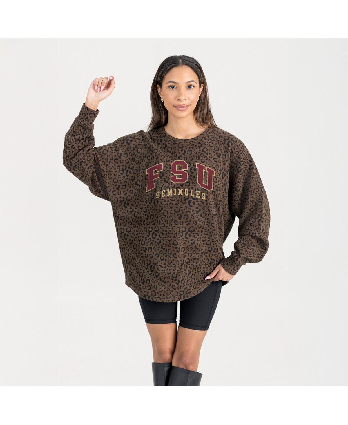 Gameday Couture Women's Brown Florida State Seminoles Leopard Oversized Sweatshirt