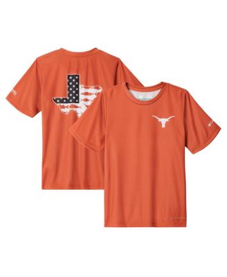Columbia - Big Boys and Girls Texas Orange Texas Longhorns Terminal Tackle Omni-Shade T-Shirt