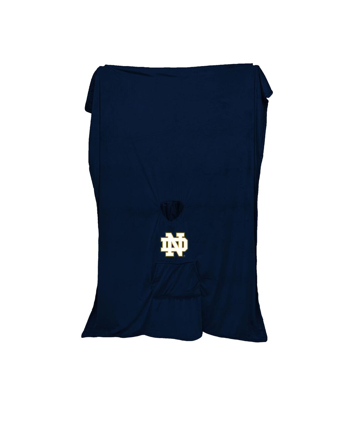 Pegasus Home Fashions Notre Dame Fighting Irish 60" X 80" Logo Patch Sherpa Team Color Bloncho In Transparent