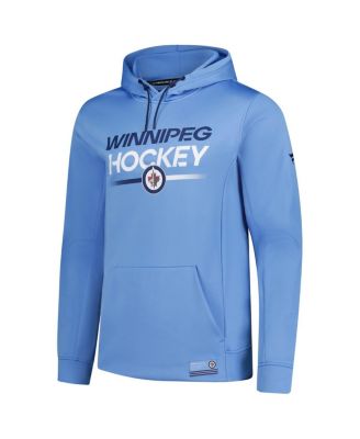 Men's Light Blue Winnipeg Jets Fleece Pullover Hoodie