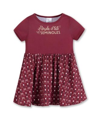 ZooZatz - Girls Toddler Garnet Florida State Seminoles Short Sleeve Dress