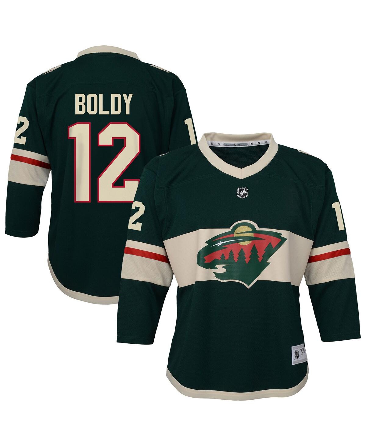 Outerstuff Big Boys and Girls Matthew Boldy Green Minnesota Wild Home Replica Jersey