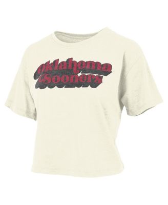 Pressbox - Women's White Oklahoma Sooners Easy Team Name Waist-Length T-Shirt