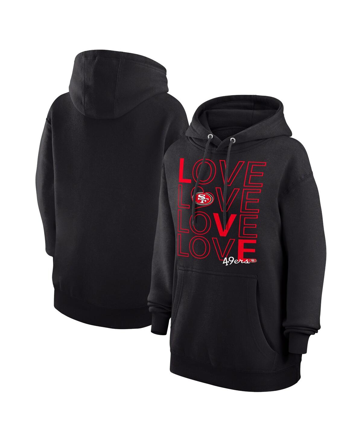 G-iii 4her By Carl Banks Women's Black San Francisco 49ers Love Graphic Pullover Hoodie In Black