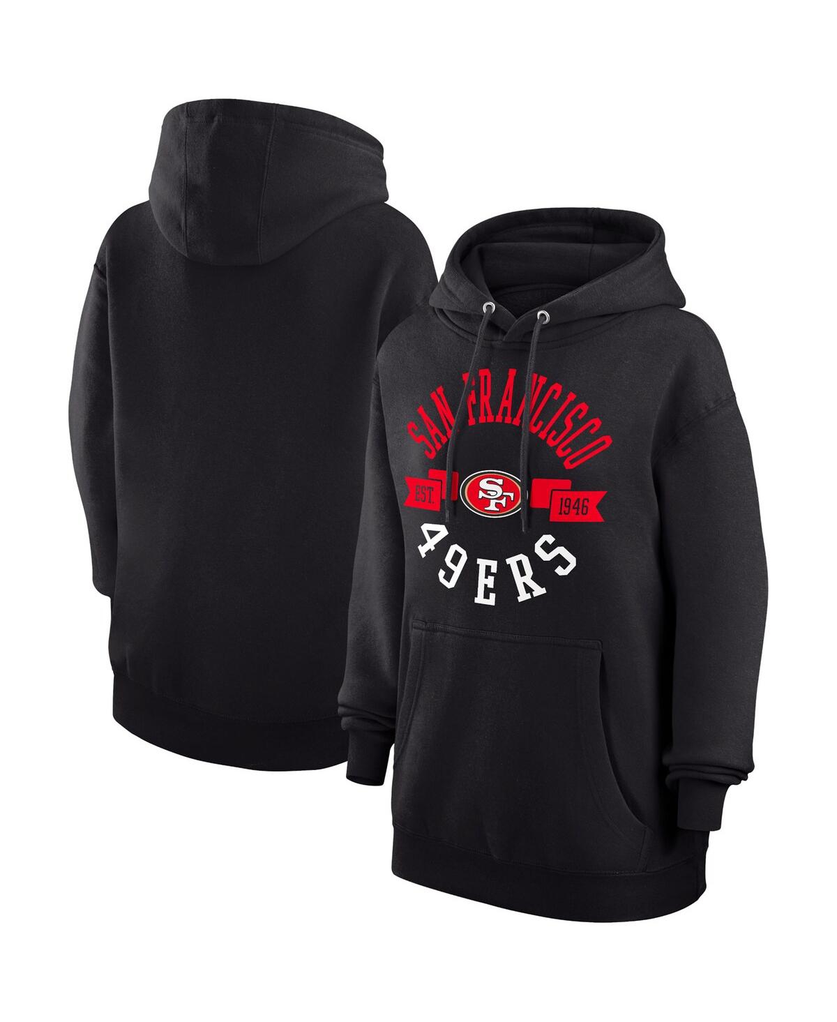 G-iii 4her By Carl Banks Women's Black San Francisco 49ers City Graphic Team Fleece Pullover Hoodie In Black
