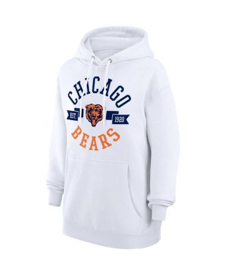 Women's White Chicago Bears City Graphic Team Fleece Pullover Hoodie