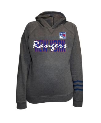 Fanatics - Women's Charcoal New York Rangers Plus Size Lightweight Fleece Raglan Pullover Hoodie