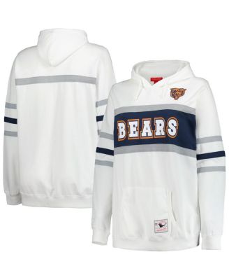 Mitchell & Ness - Women's White Chicago Bears Plus Size Head Coach Throwback Pullover Hoodie